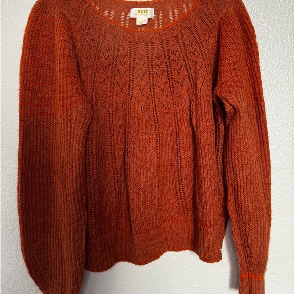 Anthropologie Maeve Lindsay Pointelle Wool Alpaca Sweater - Picture 2 of 6